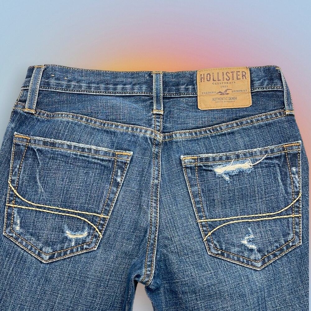HOLLISTER Men’s 28 x 30 Slim Straight Distressed Blue Jeans - Picture 2 of 3